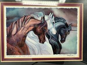 Sisters... Of The Wind by Jody Bergsma, hand signed, Matted and framed
